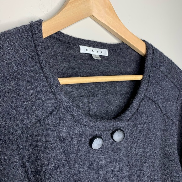 CABI My Fair Charcoal Wool Knit Sweater Jacket - Picture 9 of 10